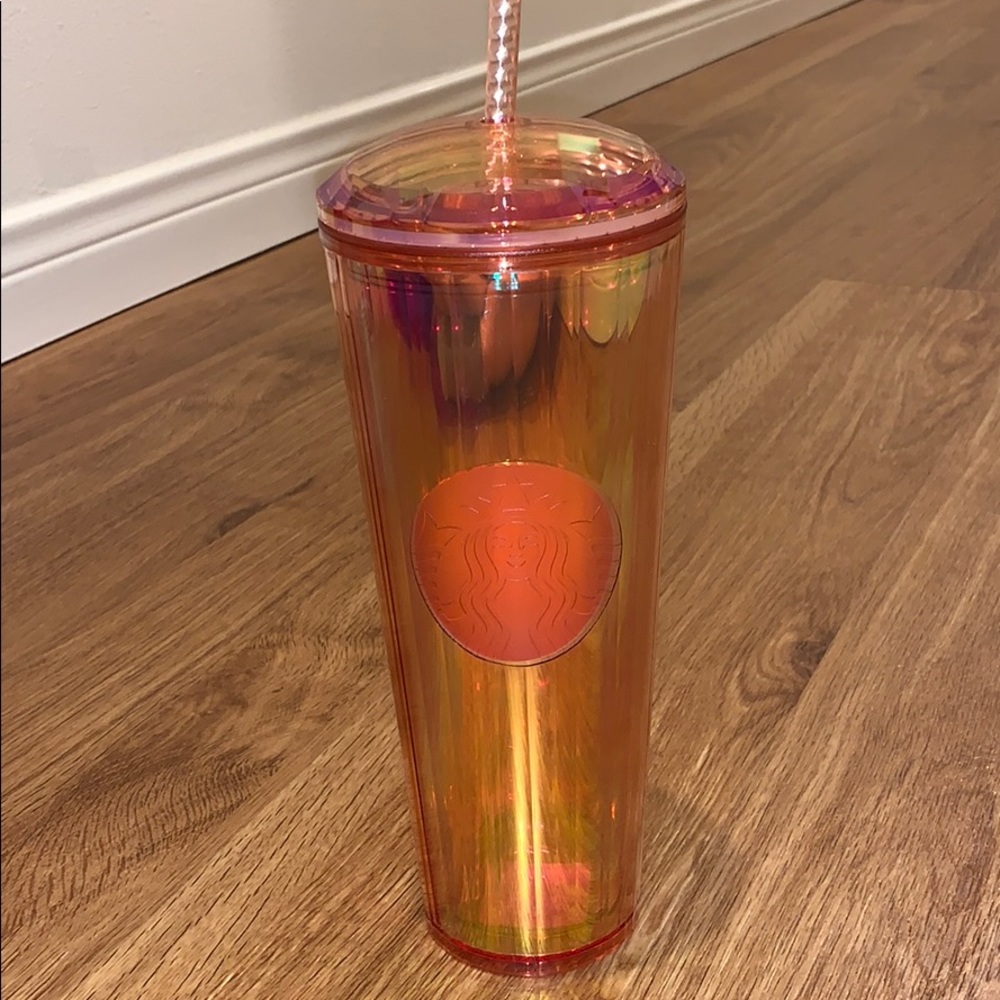 Rose gold iridescent Starbucks dome cup tumbler